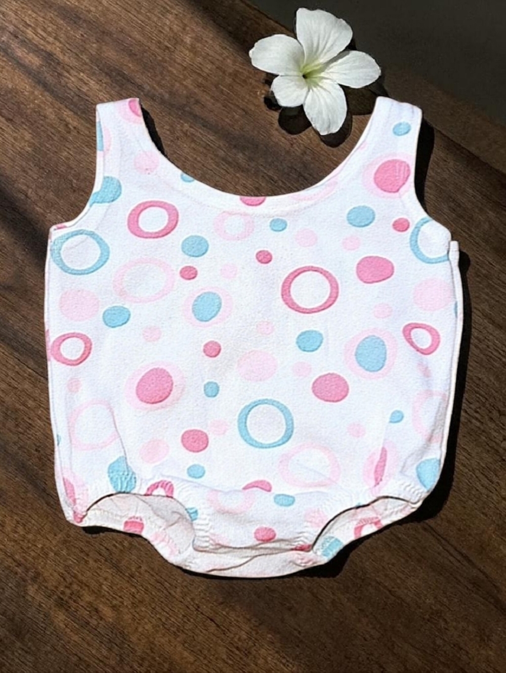 Vintage 1970's Carter's Polka Dots One Piece Bubble Swimsuit 12M